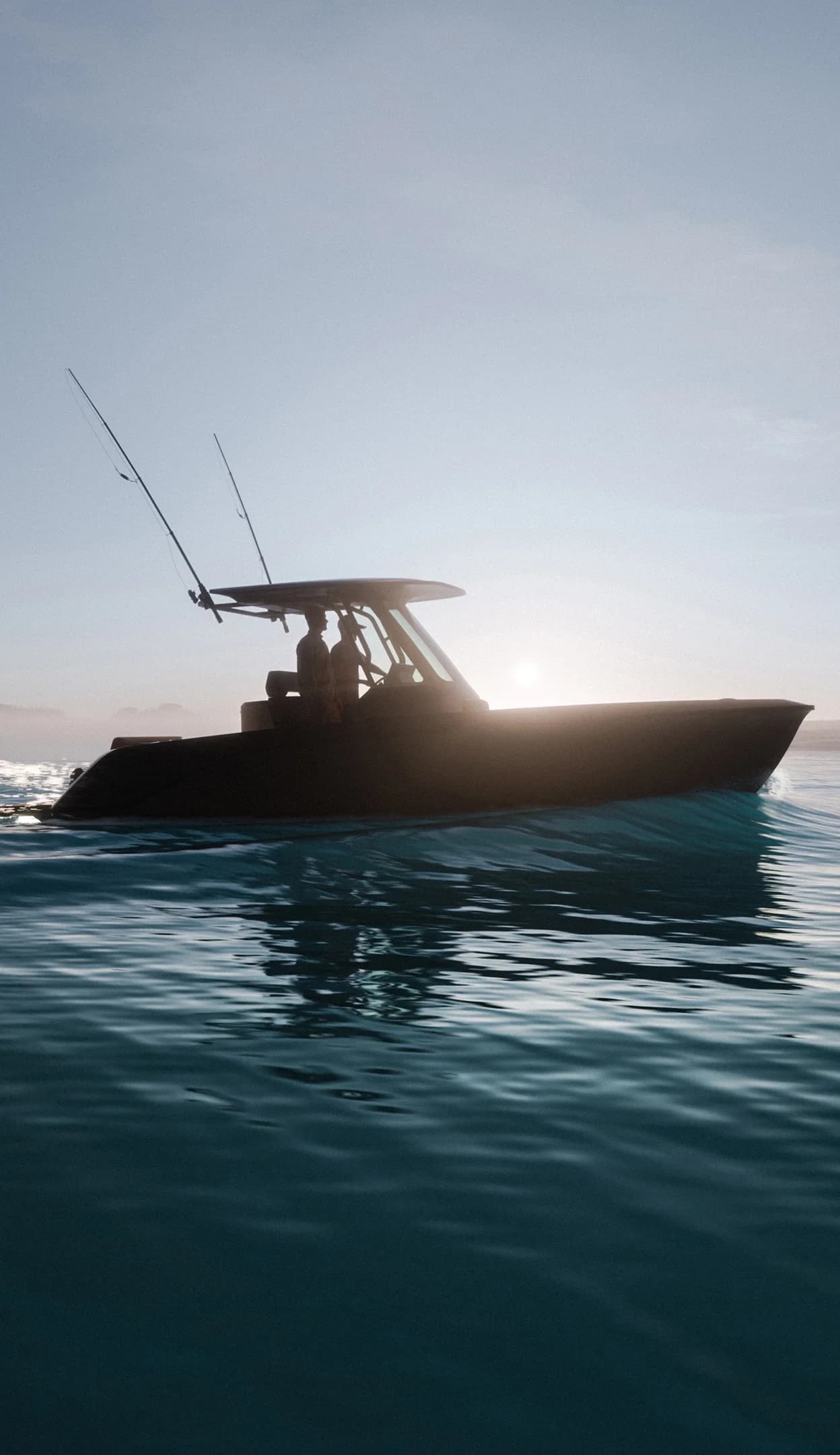 A photograph of an EV boat zipping through the water